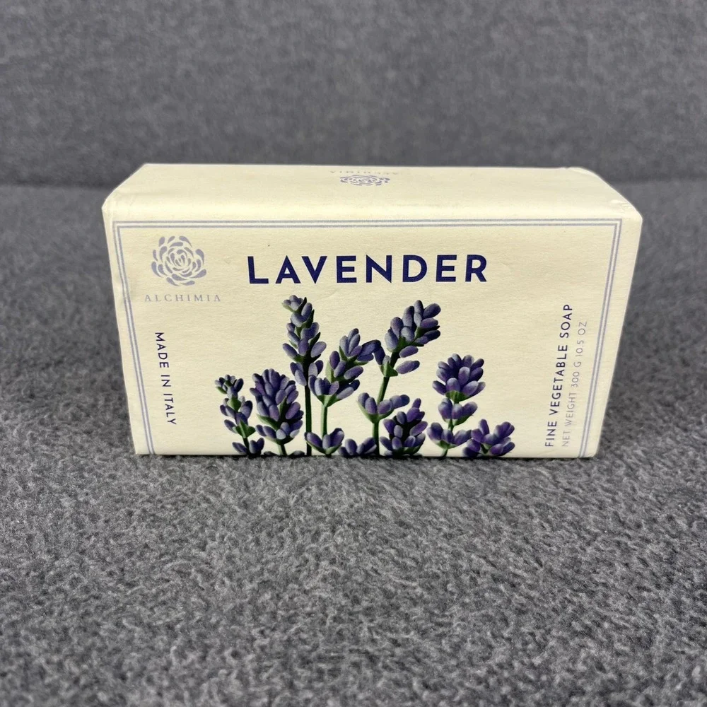 Alchimia Lavender Vegetable Soap Unisex 10.5 oz Purple‎ Made in Italy Floral Bar